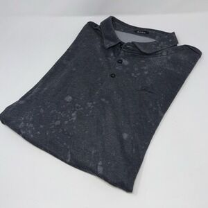 BOEN Mens XL Polo Shirt Gray/Blue Cloud Wash Peruvian Cotton Luxury